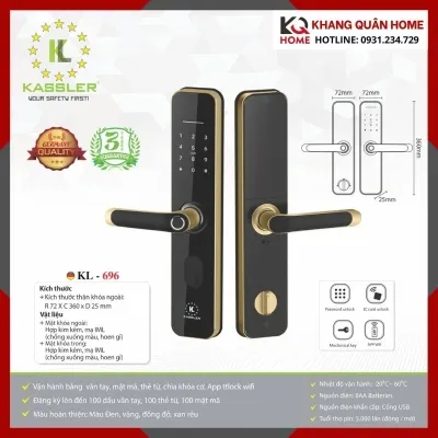 Khóa Điện Tử Hiện Đại Kassler KL-696