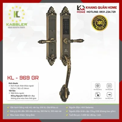 Khóa Điện Tử Cổ Điển Kassler KL-969 GR