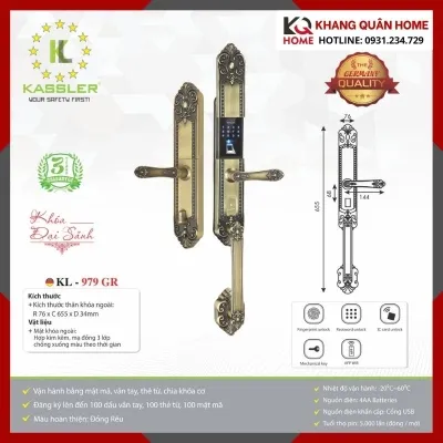 Khóa Điện Tử Cổ Điển Kassler KL-979 GR