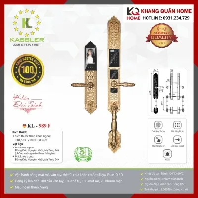 Khóa Điện Tử Cổ Điển Kassler KL-989 F