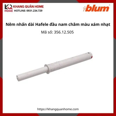 Nêm nhấn dài Hafele đầu nam châm màu xám nhạt 356.12.505