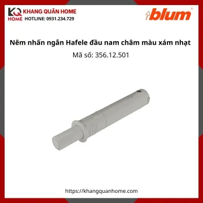 Nêm nhấn ngắn Hafele đầu nam châm màu xám nhạt 356.12.501