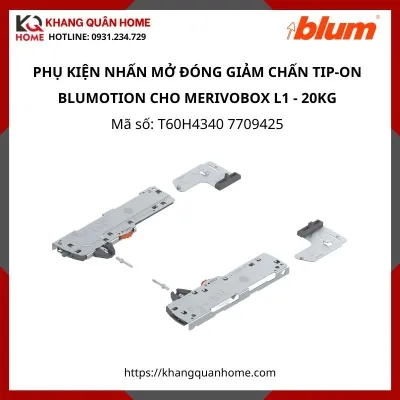 PHỤ KIỆN NHẤN MỞ ĐÓNG GIẢM CHẤN TIP-ON BLUMOTION CHO MERIVOBOX L1 - 20KG T60H4340 7709425