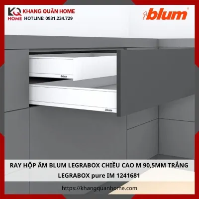 RAY HỘP ÂM BLUM LEGRABOX IM 90,5MM TRẮNG 1241681