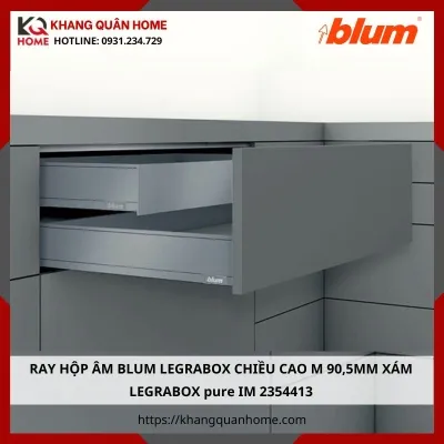 RAY HỘP ÂM BLUM LEGRABOX M 90,5MM XÁM LEGRABOX pure IM 2354413