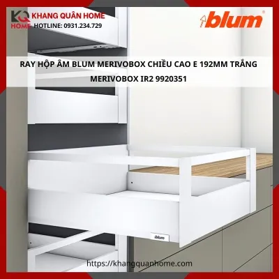 RAY HỘP ÂM BLUM MERIVOBOX CAO E 192MM TRẮNG MERIVOBOX IR2 9920351