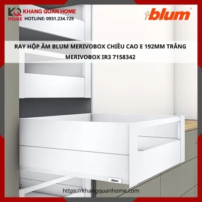 RAY HỘP ÂM BLUM MERIVOBOX CAO E 192MM TRẮNG MERIVOBOX IR3 7158342