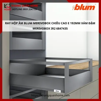 RAY HỘP ÂM BLUM MERIVOBOX IR2 192MM XÁM ĐẬM 6847435