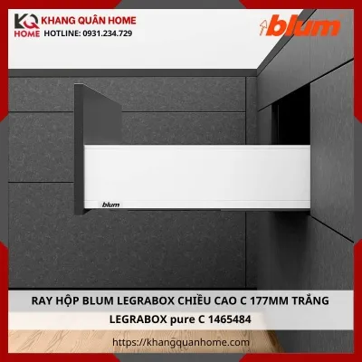 RAY HỘP BLUM LEGRABOX CAO C 177MM TRẮNG LEGRABOX pure C 1465484
