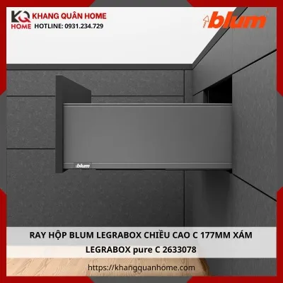 RAY HỘP BLUM LEGRABOX CAO C 177MM XÁM LEGRABOX pure C 2633078