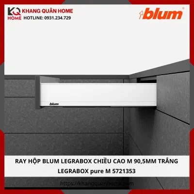 RAY HỘP BLUM LEGRABOX CAO M 90,5MM TRẮNG LEGRABOX pure M 5721353