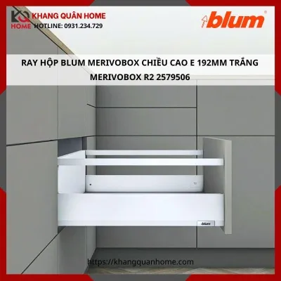 RAY HỘP BLUM MERIVOBOX CAO E 192MM TRẮNG MERIVOBOX R2 2579506