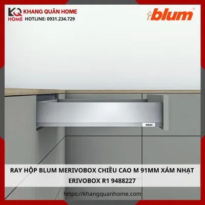 RAY HỘP BLUM MERIVOBOX CAO M 91MM XÁM NHẠT MERIVOBOX R1 9488227