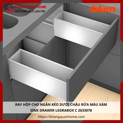 RAY HỘP CHO NGĂN KÉO DƯỚI CHẬU RỬA MÀU XÁM LEGRABOX C 2633078