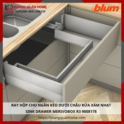 RAY HỘP CHO NGĂN KÉO DƯỚI CHẬU RỬA XÁM NHẠT MERIVOBOX R3 9008178