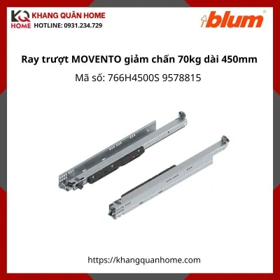 Ray trượt MOVENTO giảm chấn 70kg dài 450mm 766H4500S 9578815
