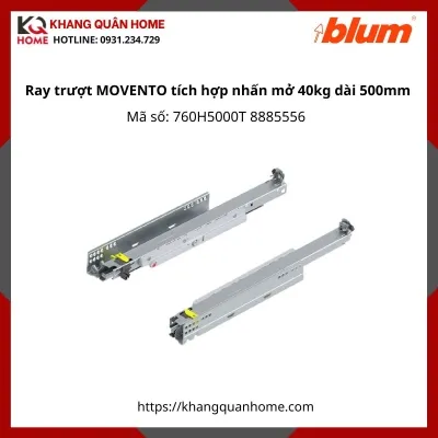 Ray trượt MOVENTO tích hợp nhấn mở 40kg dài 500mm 760H5000T 8885556