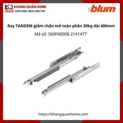 Ray trượt TANDEM giảm chấn mở toàn phần 30kg dài 400mm 560F4000B 2141477