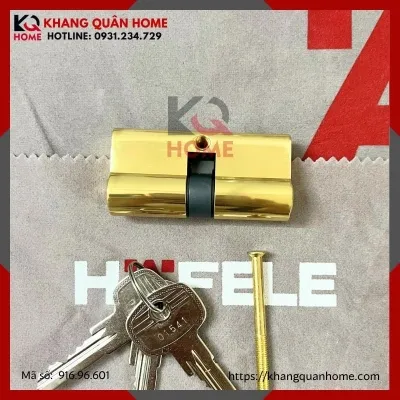Ruột khóa màu vàng  2 đầu chìa khóa Hafele dài 65 mm  916.96.601
