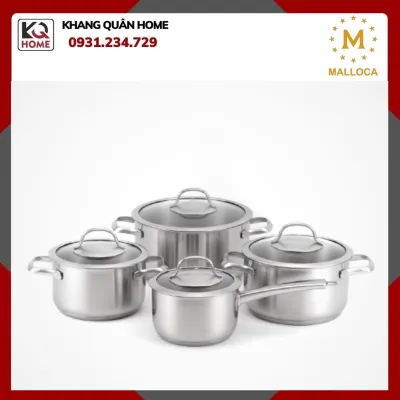 BỘ NỒI INOX CAO CẤP 8 MÓN MALLOCA SA-4002