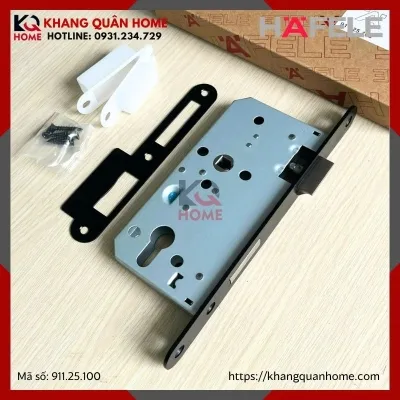 Thân Khóa Lưỡi Gà Chốt Chết Màu Đen C/C 72mm Hafele 911.25.100