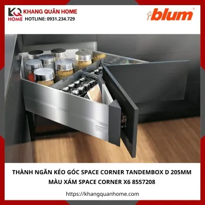 THÀNH NGĂN KÉO GÓC SPACE CORNER TANDEMBOX D 205MM XÁM SPACE CORNER X6 8557208