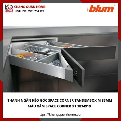 THÀNH NGĂN KÉO GÓC SPACE CORNER TANDEMBOX M 83MM XÁM SPACE CORNER X1 3834919