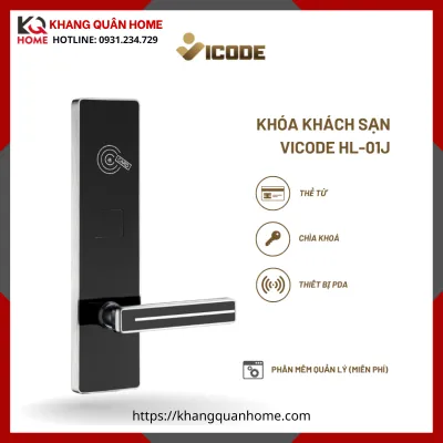 Khóa Điện Tử Vicode HL-01J Cho Khách Sạn - Màu Bạc