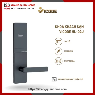 Khóa Điện Tử Vicode HL-02J Cho Khách Sạn - Màu Đen