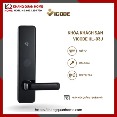 Khóa Điện Tử Vicode HL-03J Cho Khách Sạn - Màu Đen
