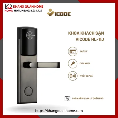 Khóa Điện Tử Vicode HL-11J Cho Khách Sạn - Màu Đồng Bóng