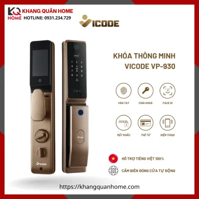 Khóa Điện Tử Vicode VP-930 Nâu Cafe