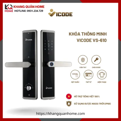 Khóa Điện Tử  Vicode VS-610 màu inox