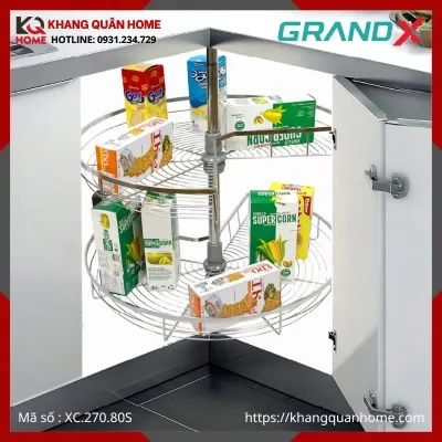 KỆ GÓC MÂM XOAY 3/4 GRANDX 270° XC.270.80S