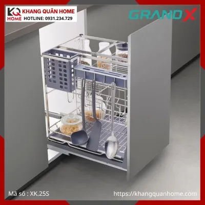 GIÁ GIA VỊ DAO THỚT GRANDX 250MM NAN DẸT KHUNG THÉP XK.25S