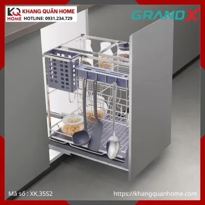GIÁ GIA VỊ DAO THỚT GRANDX 350MM NAN DẸT INOX XK.35S2