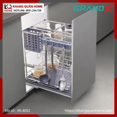 GIÁ GIA VỊ DAO THỚT GRANDX 400MM NAN DẸT INOX XK.40S2
