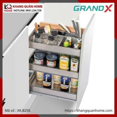 GIÁ GIA VỊ DAO THỚT GRANDX INOX HỘP 300MM XK.B25S