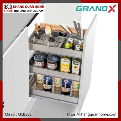 GIÁ GIA VỊ DAO THỚT GRANDX INOX HỘP 350MM XK.B30S