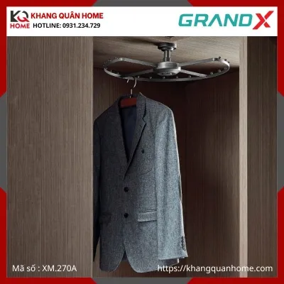 GIÁ XOAY TREO TRẦN GÓC TỦ QUẦN ÁO GRANDX XM.270A