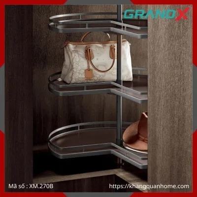 KỆ XOAY GÓC TỦ QUẦN ÁO GRANDX 270° 3 TẦNG XM.270B