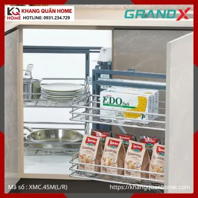 KỆ GÓC LIÊN HOÀN GRANDX NAN OVAL SUS304 XMC.45M(L/R)