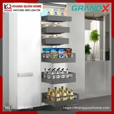 TỦ ĐỒ KHÔ GRANDX  5 TẦNG ĐỘC LẬP R500MM XPR.B550