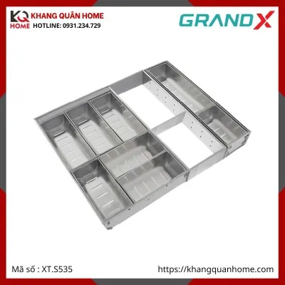 KHAY CHIA MUỖNG NĨA GRANDX SUS304 RỘNG 535MM XT.S535