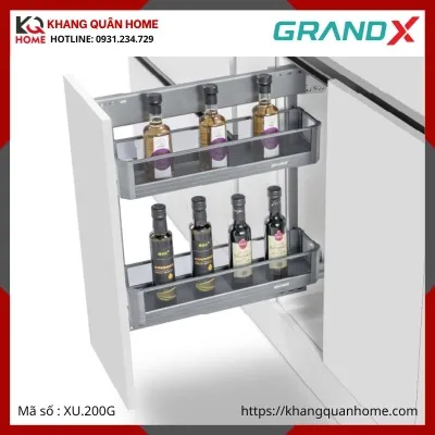 GIÁ ĐỰNG CHẤT TẨY RỬA GRANDX NHÔM  VÁCH KÍNH XU.200G