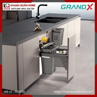 THÙNG RÁC ĐÔI GRANDX ÂM TỦ 24L R300MM XW.D30