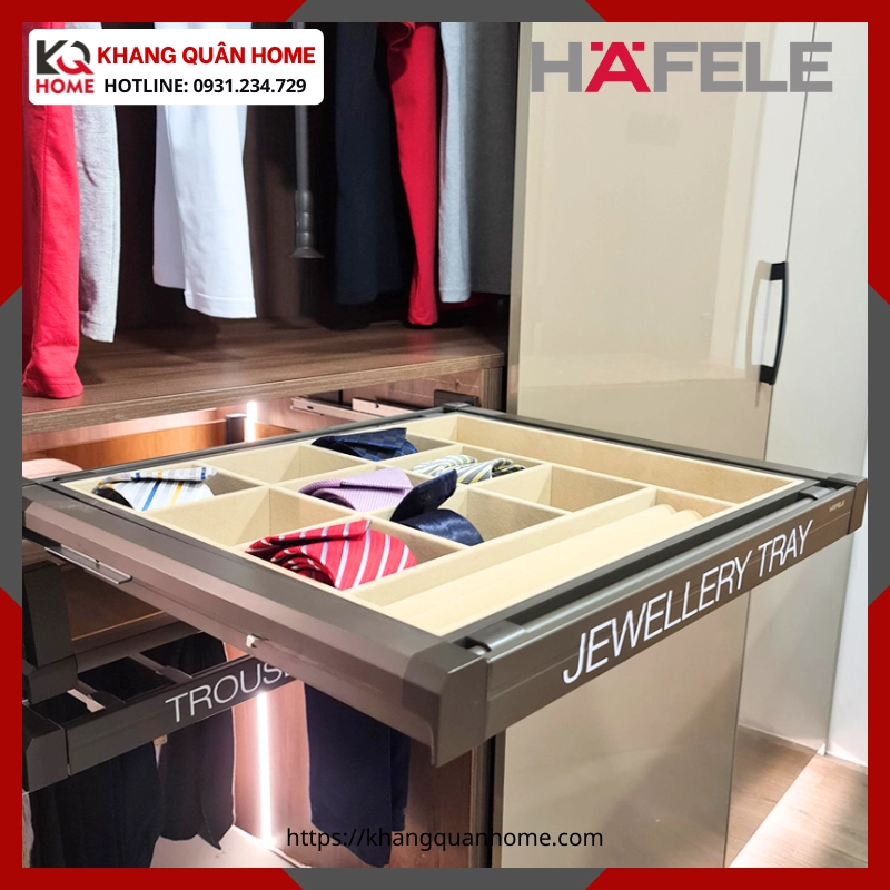 Khay Đựng Trang Sức 600mm Hafele màu chestnut 807.95.101