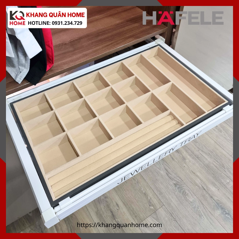 Khay Đựng Trang Sức 600mm Hafele màu trắng 807.95.801