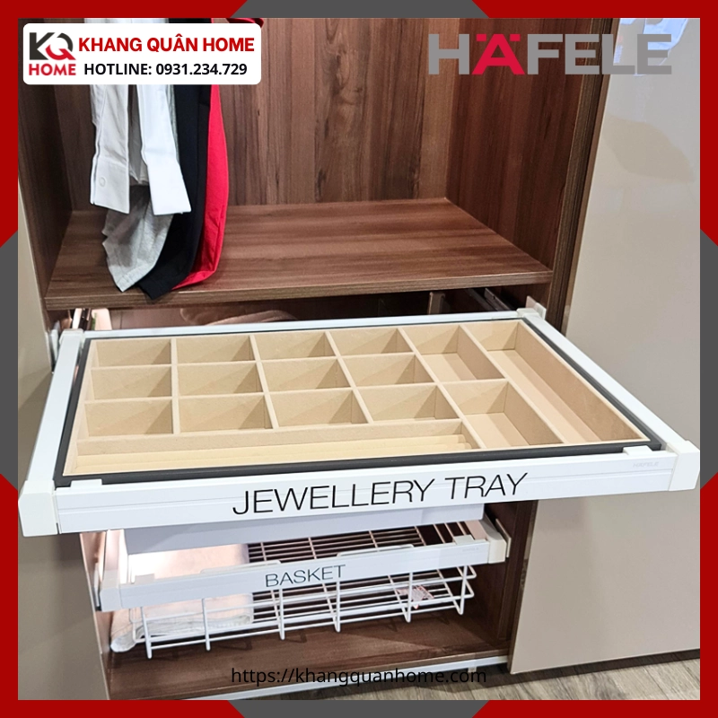 Khay Đựng Trang Sức 600mm Hafele màu trắng 807.95.801