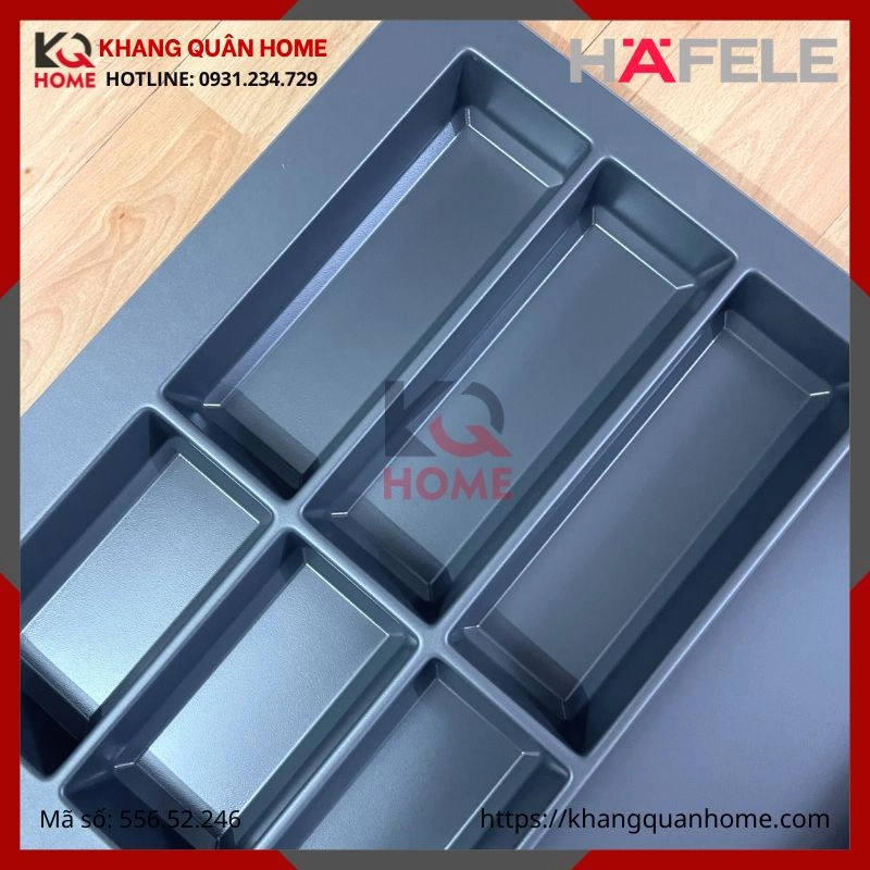 Hình thực tế Khay Chia Muỗng Đũa Hafele Classico Xám R600mm 556.52.246